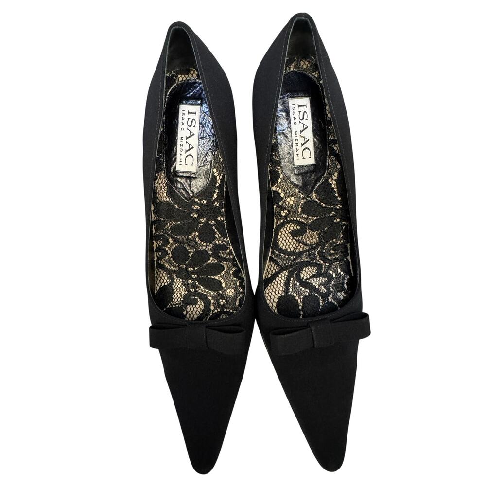 Isaac Mizrahi Black Pointed Pumps 8B Made in Italy